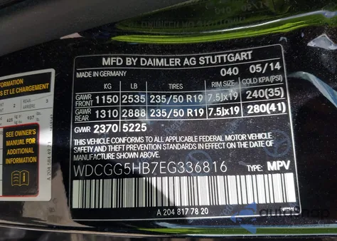 2014 Mercedes-Benz Glk 350 z USA, uszkodzony, nr VIN WDCGG5HB7EG336816